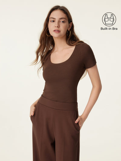 Scoop Neck Short Sleeve Cotton New Airy Brami